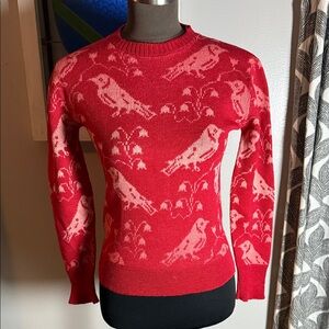 Glengarry 1940s/ 50s Vintage Wool Crewneck Bird Sweater SZ Small